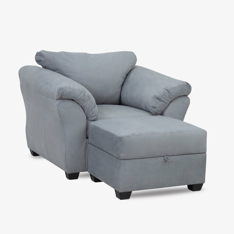 Sofá, Sillon / Taburtete Modelo Jody Tela Suade Silver